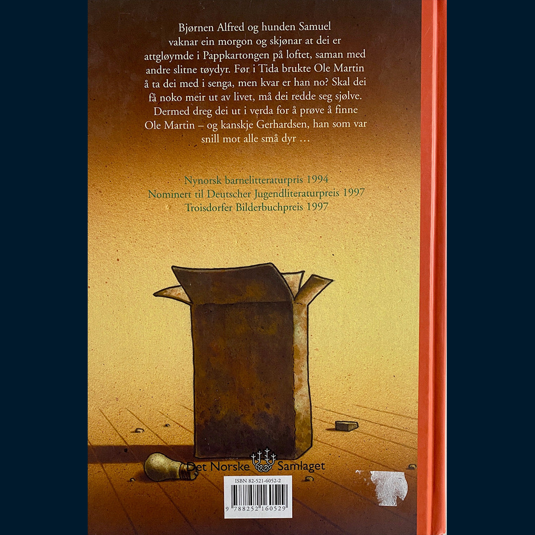 Hovland, Ragnar: Bjørnen Alfred og Hunden Samuel forlèt Pappkartongen