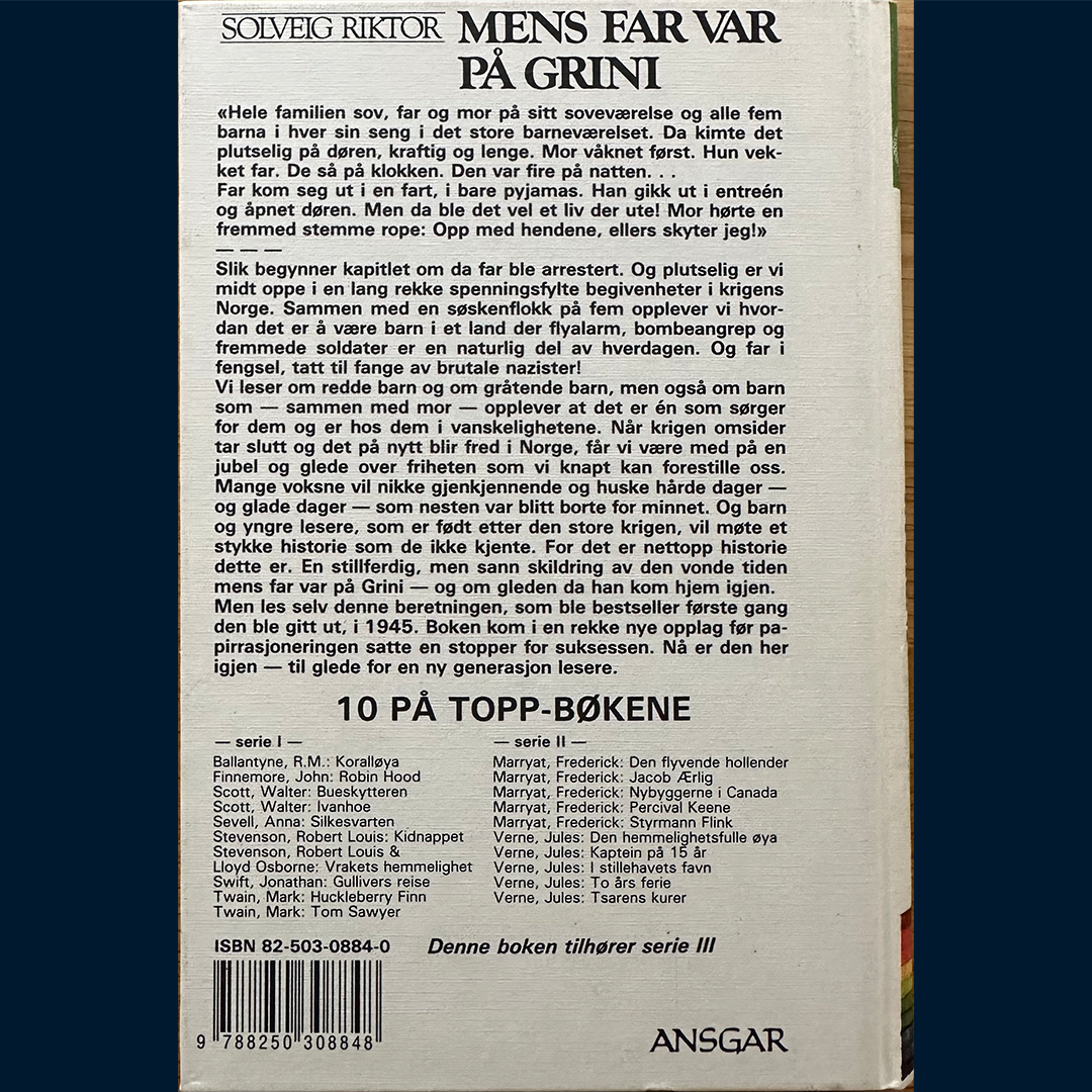 Riktor, Solveig: Mens far var på Grini (1989)