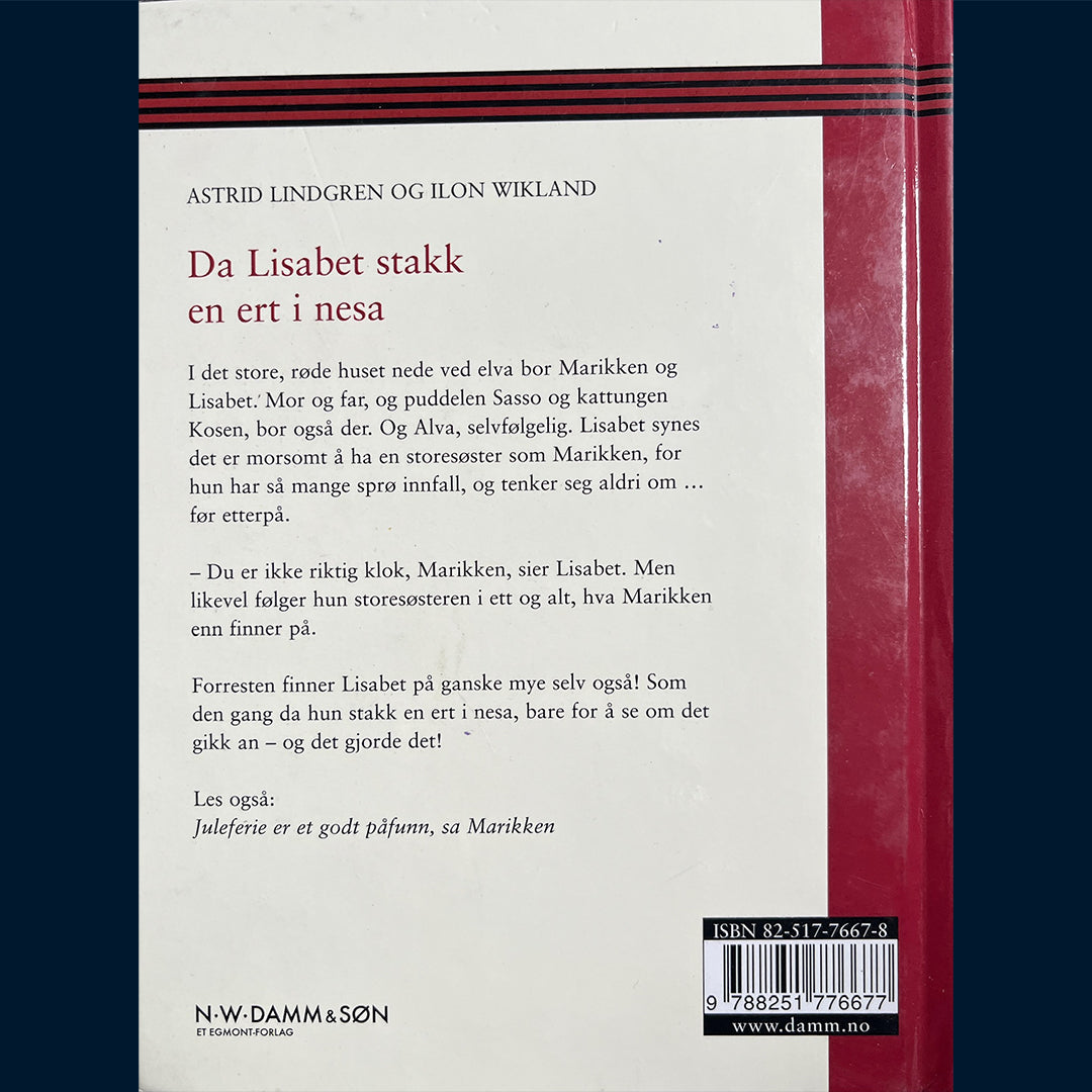 Lindgren, Astrid: Da Lisabet stakk en ert i nesen
