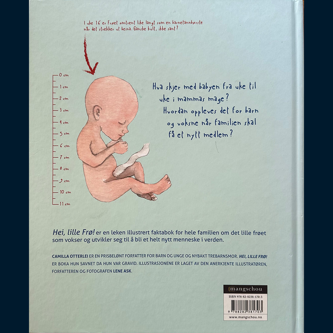 Otterlei, Camilla: Hei, lille Frø! En faktabok for hele familien om den lille babyen som vokser i mammas mage