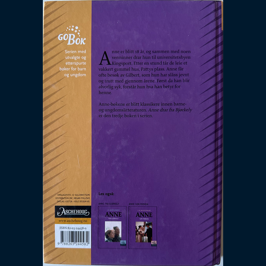 Montgomery, Lucy M: (3) Anne drar fra Bjørkely (2002)