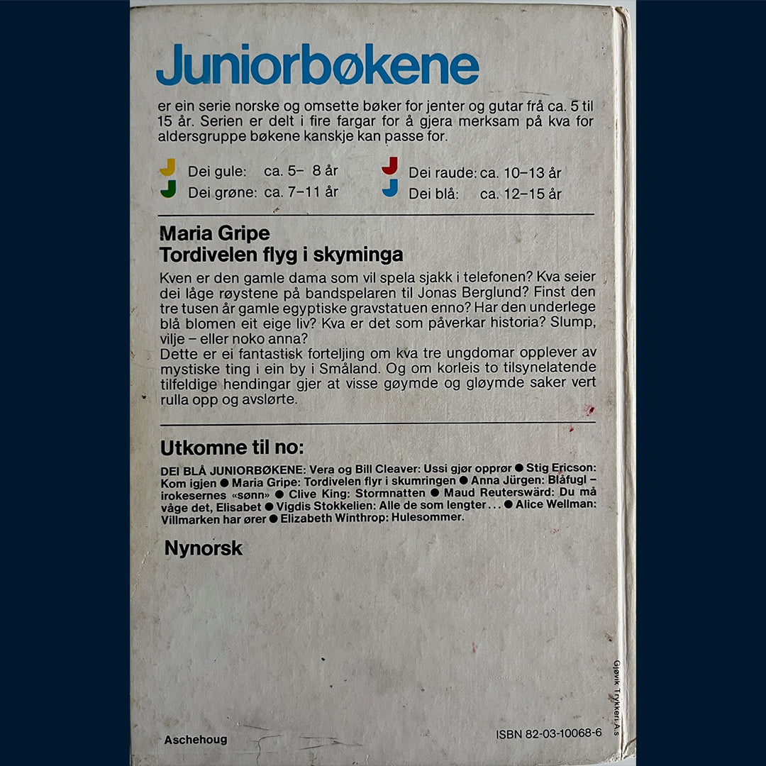 Gripe, Maria: Tordivelen flyg i skyminga (Nynorsk utgave, 1979)