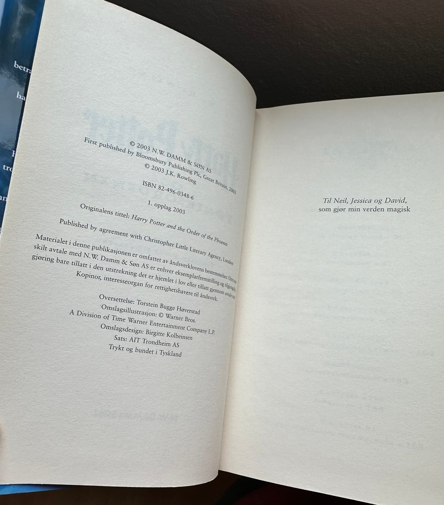 Rowling, J.K: Harry Potter og Føniksordenen (5) (1. opplag 2003)