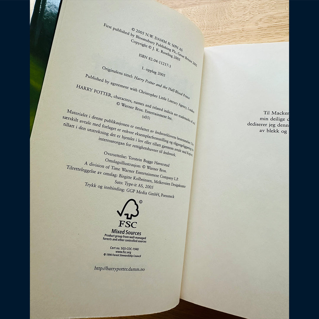Rowling, J.K: Harry Potter og Halvblodsprinsen (6) (1. opplag 2005)